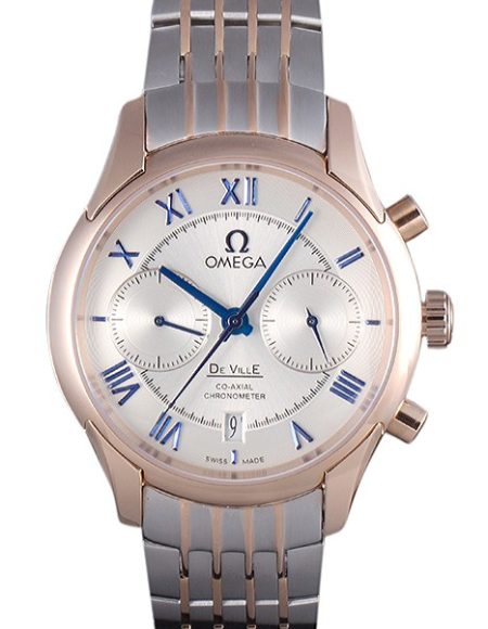Omega DeVille Two Tone Links White Dial om240  621564