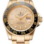 Swiss Rolex GMT Master II Gold Dial Black Bezel Gold Case And Bracelet 1453749