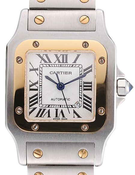 Swiss Cartier Santos De Cartier Galbeee Yellow Gold and Steel Case Steel Bracelet Small  622644