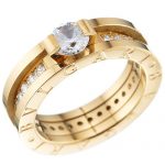 Bvlgari B.zero1 one-band diamond gold ring 700845