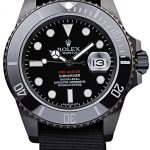 Rolex Swiss Submariner Pro-Hunter Black Fabric Strap Black Dial