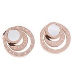 Bvlgari Replica Engraved MOP Accent Rose-Gold Plated Studs