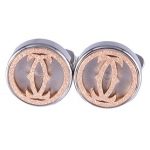 Cartier Replica Rose-Gold Logo Cutwork Stainless Steel Cufflinks