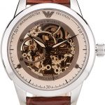 Emporio Armani Meccanico Brown Leather Strap Open Dial 98249