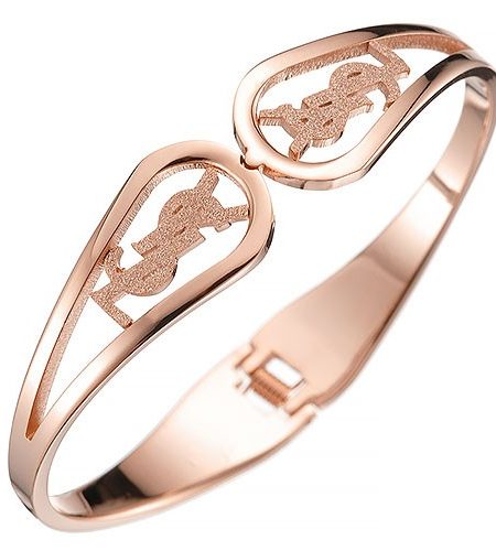 Saint Laurent Logo Rose Gold Bracelet 700600