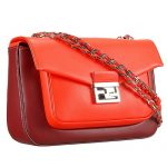 Fendi  Be Baguette Bicolor Poppy Red and Bordeaux Bag