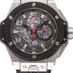 Hublot Big Bang Ferrari Black Dial And Bezel Stainless Steel Case Black Leather Strap  622767