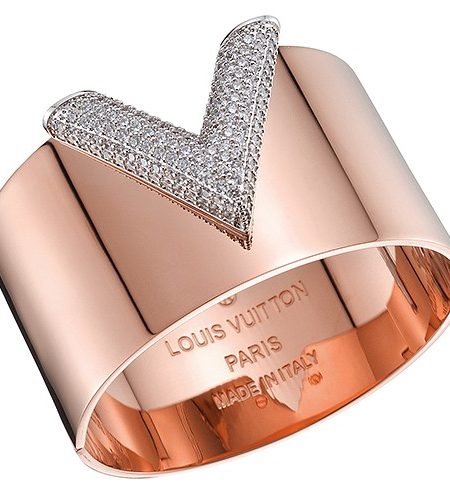 Louis Vuitton Essential V Strass Cuff Rose Gold Bracelet  700725