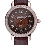 Jaeger LeCoultre Rendez-Vous Brown Dial Brown Leather Strap Rose Gold Diamond Bezel  622084