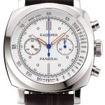 Swiss Panerai Radiomir 1940 Chronograph White Dial Stainless Steel Case Brown Leather Strap