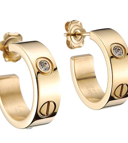 Cartier Love Diamonds Gold Earrings  700706