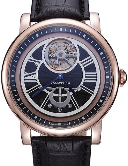 Cartier Rotonde Flying Tourbillon Black Dial 621944