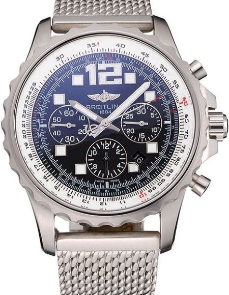 Swiss Breitling Professional Chronospace Black Dial Stainless Steel Case And Bracelet  622874