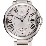 Swiss Cartier Ballon Bleu Two Timezone White Dial Stainless  Steel Bracelet 1453879