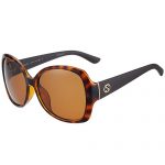 Gucci Oversize Round Frame Tortoiseshell Temples Sunglasses 308486