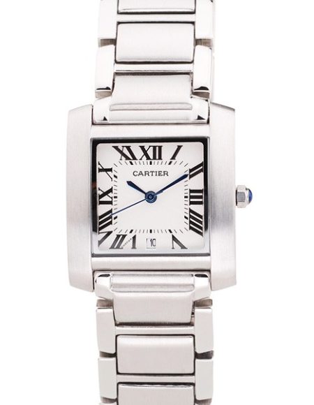Cartier Tank Francaise 29mm White Dial Stainless Steel Case And Bracelet