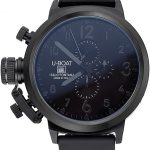 U-Boat Flightdeck Black Dial Black Steel Case Black Rubber Bracelet  622713