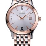 Jaeger LeCoultre Master White Dial Rose Gold Bezel Two Tone Band  622090
