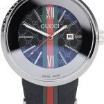 Gucci Black Rubber Band Black Round Dial 2165-297