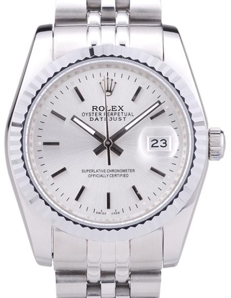 Rolex Datejust Silver Dial Ribbed Bezel 7457