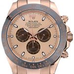 Rolex Daytona Ion Plated Tachymeter Rose Gold Strap Rose Gold Dial 80244