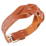 Hermes Hippique Silver Hardware Bracelet Tan