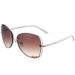 Gucci Aviator Gucci Logo On Lens White Frame Sunglasses 307891