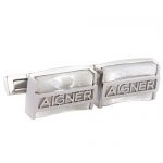 Aigner Logo Business Silver Cufflinks 700635