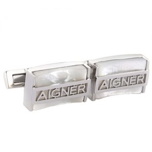 Aigner Logo Business Silver Cufflinks 700635