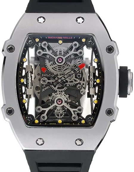 Richard Mille Tourbillion Rafael Nadal RM27-01 Silver Case Black Rubber Bracelet  1454254
