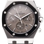 Swiss Audemars Piguet Royal Oak Chronograph Grey Dial Stainless Steel Case Black Rubber Strap  622866