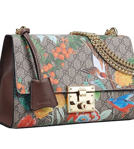 Gucci Tian Padlock Shoulder Bag With Brown Leather Trim 18927105