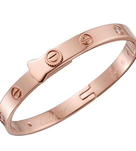 Cartier Replica Screwhead Engraving Rose-Gold Plated Bangle Bracelet