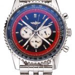 Breitling Certifie Polished Silver Stainless Steel Strap Black Dial Chronograph 80173