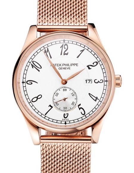 Patek Philippe Calatrava Small Seconds White Dial Rose Gold Case And Bracelet
