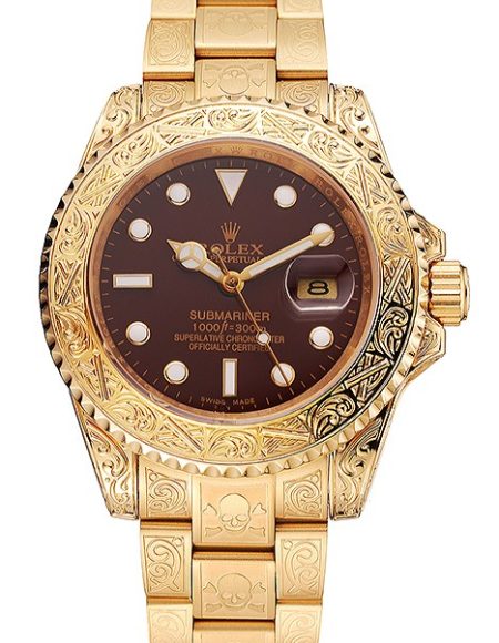Rolex Submariner Skull Limited Edition Brown Dial Gold Case And Bracelet 1454070