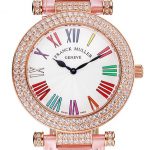 Franck Muller Double Mistery Ronde White Dial Rose Gold Case Light Pink Leather Strap