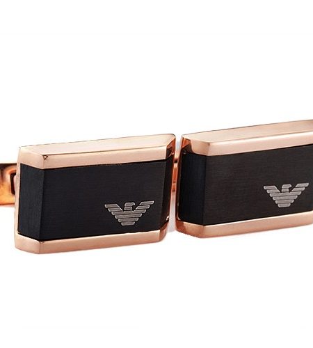 Emporio Armani Logo Rose Gold Cufflinks 700655