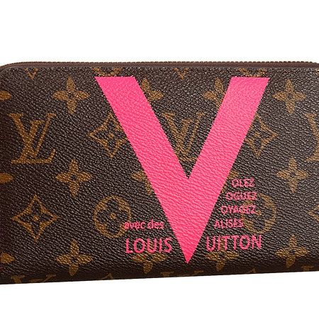 Louis Vuitton Monogram V Motif Zippy Wallet Rose Pink
