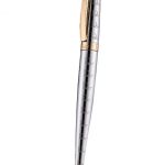 Christian Dior Gold Rimmed Fully Monogramed Silver Ballpoint Pen  622738