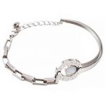 Bvlgari Replica Engraved Black Ceramic Accent Sterling Silver Bracelet