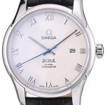 Omega Swiss DeVille Stainless Steel Bezel Black Leather Strap 7620