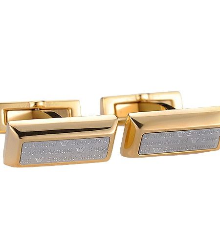 Emporio Armani Engraved Gold And Silver Cuffliks 700762