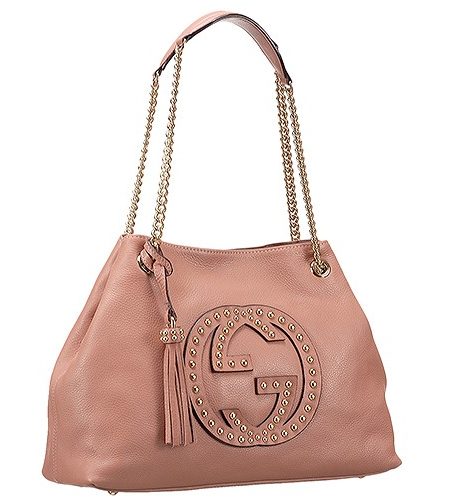 Gucci Soho Studded Shoulder Bag Light Pink