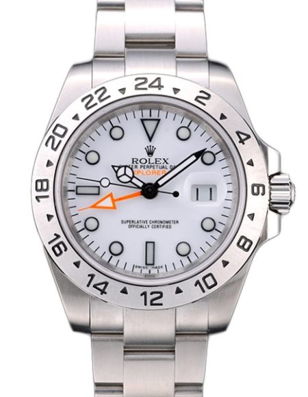 Rolex Swiss Explorer Stainless Steel Bezel White Dial Watch
