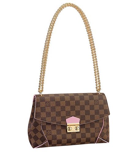 Louis Vuitton Damier Ebene Caissa Rose Ballerine Clutch 18927006