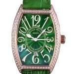 Franck Muller Casablanca Green Croco Leather Band Crystal Encrusted Bezel  621646