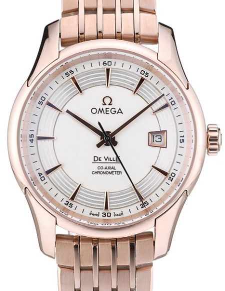Omega Swiss DeVille Rose Gold Bezel White Dial 7603