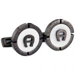 Aigner Initial Logo Round Black Cufflinks 700628