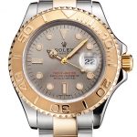 Swiss Rolex Yacht-Master Gray Dial Gold Bezel Stainless Steel Case Two Tone Dial